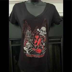 Biker top easyriders black size small